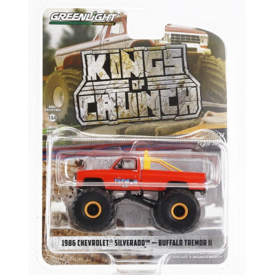GREENLIGHT CHEVROLET SILVERADO PICK-UP MONSTER TRUCK BUFFALO TREMOR 1987 - RED 1/64