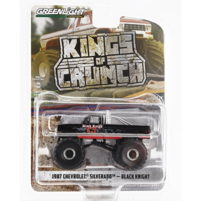 GREENLIGHT CHEVROLET SILVERADO PICK-UP MONSTER TRUCK BLACK KNIGHT 1987 - BLACK 1/64