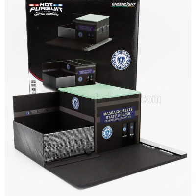 GREENLIGHT ACCESSORIES SET OFFICINA GARAGE MECHANIC'S CORNER PURSUIT CENTRAL COMMAND MASSACHUSETTS HIGHWAY PATROL STATION - BROW