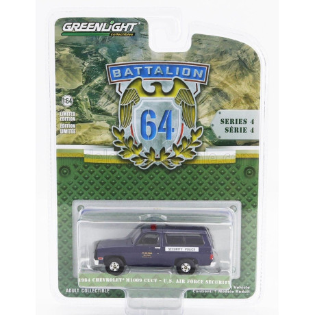GREENLIGHT CHEVROLET M1009 CUCV USA AIR FORCE MILITARY POLICE 1984 - BLUE 1/64
