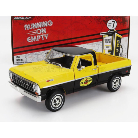 GREENLIGHT FORD USA F-100 PICK-UP PENNZOIL 1969 - BLACK YELLOW 1/24