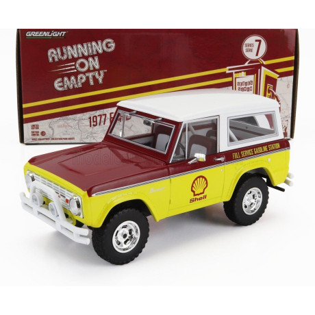 GREENLIGHT FORD USA BRONCO SHELL OIL 1977 - YELLOW RED WHITE 1/24