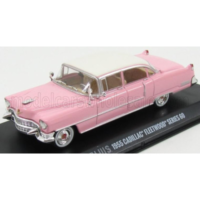 GREENLIGHT CADILLAC FLEETWOOD SERIES 60 1955 - PERSONAL CAR ELVIS PRESLEY - PINK WHITE 1/43