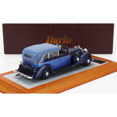 ILARIO MODEL HORCH 951A PULLMAN ORIGINAL CAR SEMICONVERTIBLE CABRIOLET CLOSED 1937 - 2 TONE BLUE 1/43