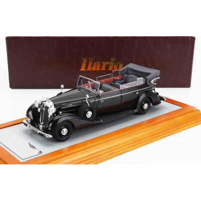 ILARIO MODEL HORCH 951A PULLMAN ORIGINAL CAR CABRIOLET OPEN 1937 - BLACK 1/43