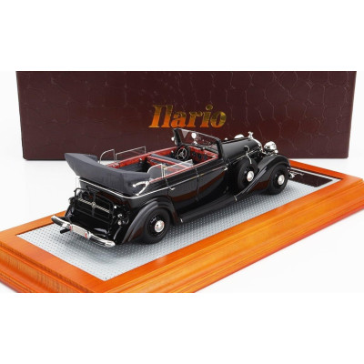 ILARIO MODEL HORCH 951A PULLMAN ORIGINAL CAR CABRIOLET OPEN 1937 - BLACK 1/43