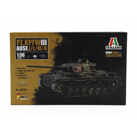 ITALERI TANK PZ.KPFW. III AUSF.L/J/M/N TANK MILITARY 1942 1/56