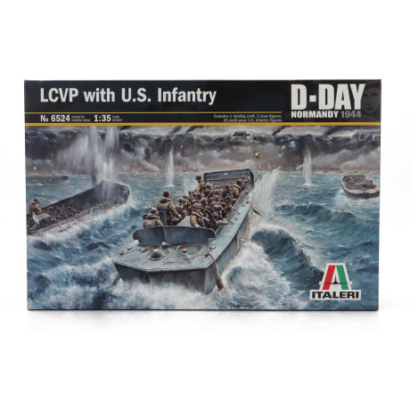 ITALERI BOAT LCVP LANDING CRAFT WITH USA INFANTRY MILITARY D-DAY NORMANDY 1944 1/35