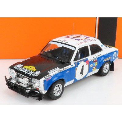 IXO MODELS FORD ENGLAND ESCORT MKI RS 1600 (night version) N 4 RALLY SAFARI 1973 H.MIKKOLA - J.DAVENPORT - WHITE BLUE BLACK 1/18