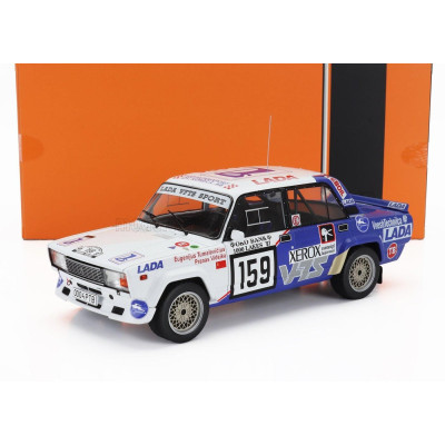 IXO MODELS LADA FIAT 2105 VFTS N 159 RALLY 1000 LAKES 1987 EUGENIJUS TUMALEVICIOUS - PRANAS VIDEIKA - WHITE BLUE 1/18
