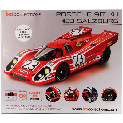 IXO MODELS PORSCHE 917K 4.9L TEAM SALZBURG N 23 WINNER 24h LE MANS 1970 HANS HERRMANN - RICHARD ATTWOOD - RED WHITE 1/8