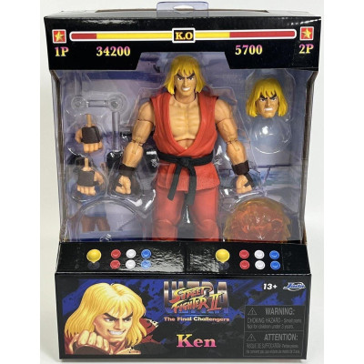 JADA FIGURES KEN - ULTRA STREET FIGHTER II - THE FINAL CHALLENGERS - CM. 15.5 - ACTION FIGURE - RED PINK 1/10