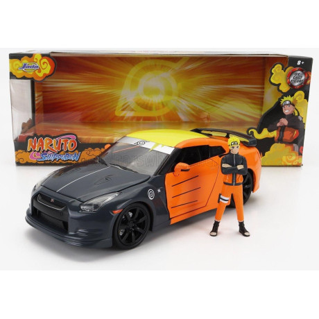 JADA NISSAN GT-R WITH NARUTO FIGURE 2009 - GREY ORANGE 1/24
