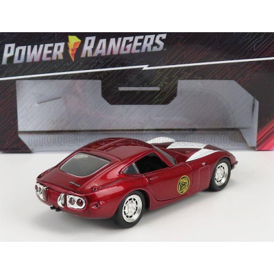 JADA TOYOTA 2000GT COUPE 1967 WITH POWER RANGERS FIGURE - RED MET WHITE 1/32