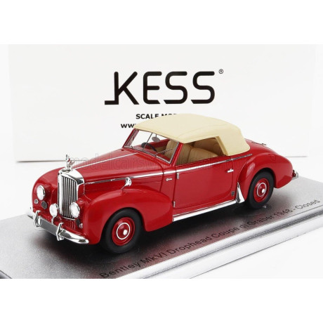 KESS MODEL BENTLEY MKVI DROPHEAD COUPE GRABER CABRIOLET CLOSED 1948 - RED CREAM 1/43