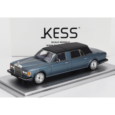 KESS MODEL ROLLS ROYCE SILVER SPUR LANDAULETTE SEMICOVERTIBLE CLOSED 1987 - BLUE MET BLACK 1/43