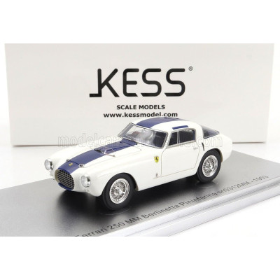KESS MODEL FERRARI 250MM sn0312MM BERLINETTA PININFARINA 1953 - WHITE BLUE 1/43