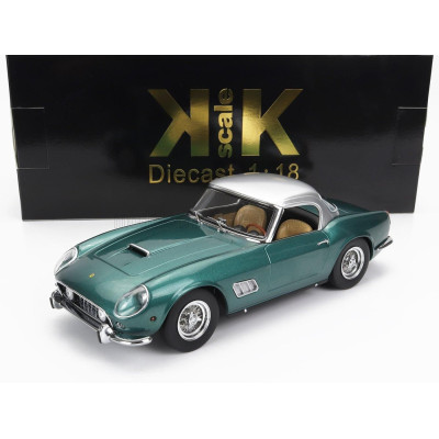 KK SCALE FERRARI 250GT CALIFORNIA SPIDER WITH HARD-TOP 1960 - GREEN MET SILVER 1/18