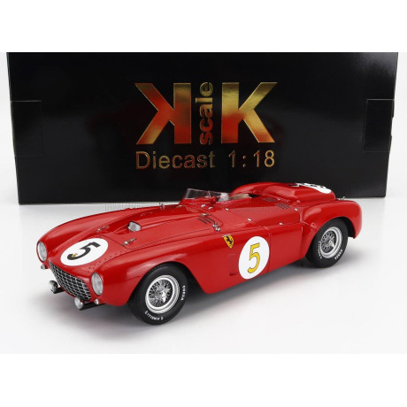 KK SCALE FERRARI 375 PLUS 5.0L V12 SPIDER TEAM SCUDERIA FERRARI N 5 24h LE MANS 1954 LOUIS ROSIER - ROBERT MANZON - RED 1/18
