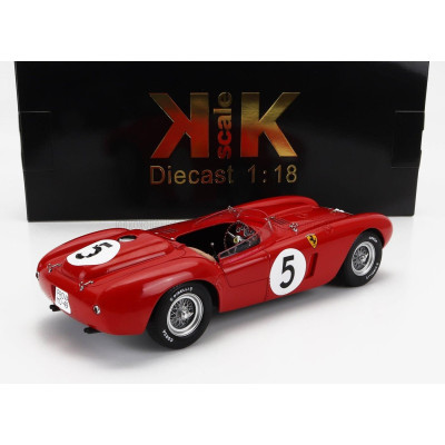 KK SCALE FERRARI 375 PLUS 5.0L V12 SPIDER TEAM SCUDERIA FERRARI N 5 24h LE MANS 1954 LOUIS ROSIER - ROBERT MANZON - RED 1/18