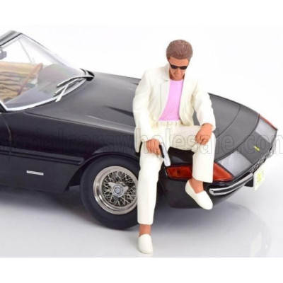 KK SCALE FIGURES SUNNY SITTING FOR FERRARI 365 GTB DAYTONA SPIDER OPEN 1969 - WHITE PINK 1/18