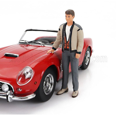 KK SCALE FIGURES FERRIS STANDING FOR FERRARI 250GT SWB CALIFORNIA SPIDER USA VERSION HARD-TOP 1961 - BROWN GREY 1/18
