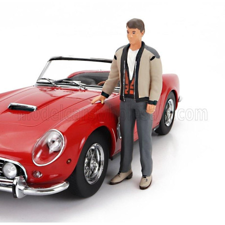 KK SCALE FIGURES FERRIS STANDING FOR FERRARI 250GT SWB CALIFORNIA SPIDER USA VERSION HARD-TOP 1961 - BROWN GREY 1/18