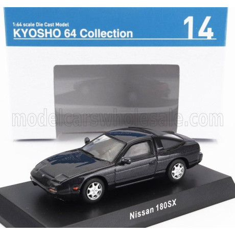 KYOSHO NISSAN 180SX COUPE 1990 - DARK GREY MET 1/64
