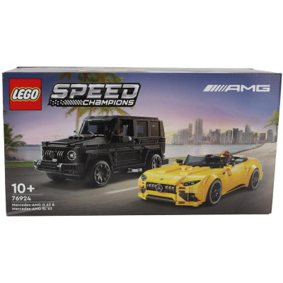 LEGO MERCEDES BENZ LEGO - SET 2X G-CLASS G63 AMG 2020 + S-CLASS SL63 AMG SPIDER 2022 - YELLOW BLACK