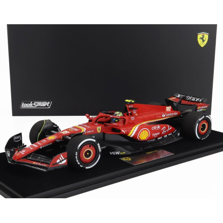 LOOKSMART FERRARI F1  SF-24 TEAM SCUDERIA FERRARI N 38 7th SAUDI ARABIA GP 2024 OLIVER BEARMAN - CON VETRINA - WITH SHOWCASE - R