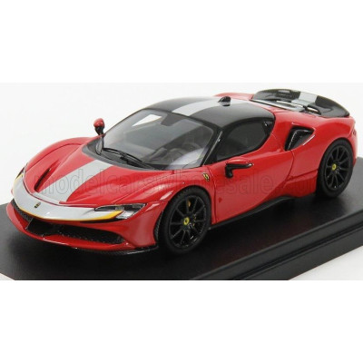 LOOKSMART FERRARI SF90 STRADALE HYBRID 1000hp 2019 - ROSSO CORSA - RED BLACK SILVER 1/43