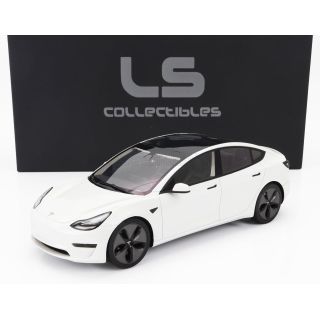 LS COLLECTIBLES TESLA MODEL 3 2021 - PEARL WHITE MET 1/18