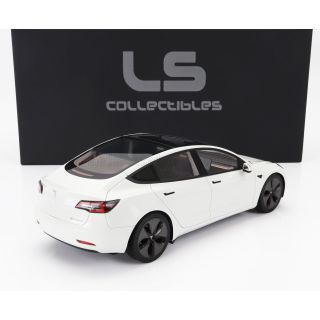 LS COLLECTIBLES TESLA MODEL 3 2021 - PEARL WHITE MET 1/18