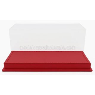 LUXBOX VETRINA DISPLAY BOX BASE IN ECOPELLE ROSSA - SYNTHETIC LEATHER BASE RED - Lungh.LENGHT 16.5 cm  X Largh.WIDTH 7.4 cm X Al