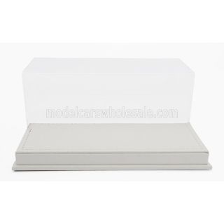 LUXBOX VETRINA DISPLAY BOX BASE IN ECOPELLE BIANCA - SYNTHETIC LEATHER BASE WHITE - Lungh.LENGHT 16.5 cm  X Largh.WIDTH 7.4 cm X