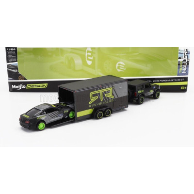 MAISTO FORD USA BRONCO 2021 WITH TRAILER CAR TRANSPORTER + MUSTANG GT COUPE RTR VEHICLES 2015 - GREY YELLOW 1/64
