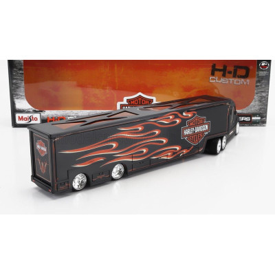 MAISTO TRUCK H-D HAULERS TRUCK HARLEY DAVIDSON CAR TRANSPORTER 2021 - MATT BLACK 1/64