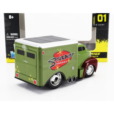 MAISTO FORD USA COE VAN TRUCK STARDUST GARAGE 2-ASSI CUSTOM 1950 - GREEN 1/64