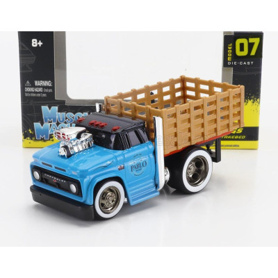 MAISTO CHEVROLET C-60 TRUCK STAKEBED PABLO 3-ASSI CUSTOM 1966 - BLUE 1/64