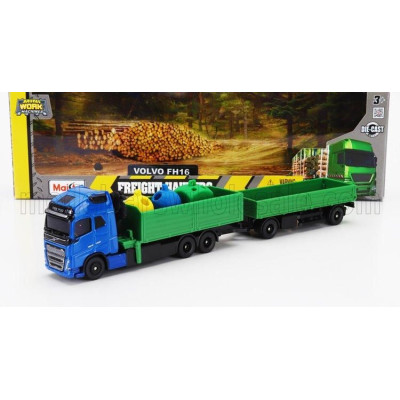 MAISTO VOLVO FH16 XL 750 TRUCK WITH GRUE 2021 - BLUE GREEN 1/64