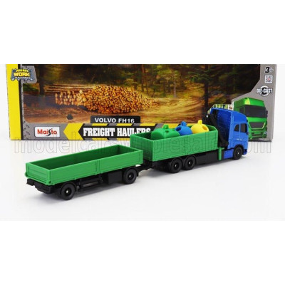 MAISTO VOLVO FH16 XL 750 TRUCK WITH GRUE 2021 - BLUE GREEN 1/64