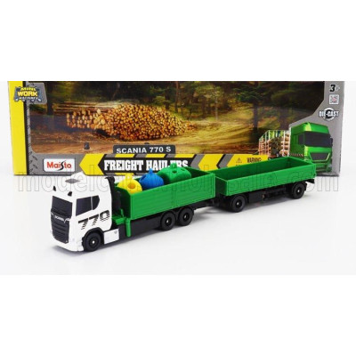 MAISTO SCANIA S770 V8 TRUCK WITH GRUE 2021 - WHITE GREEN 1/64