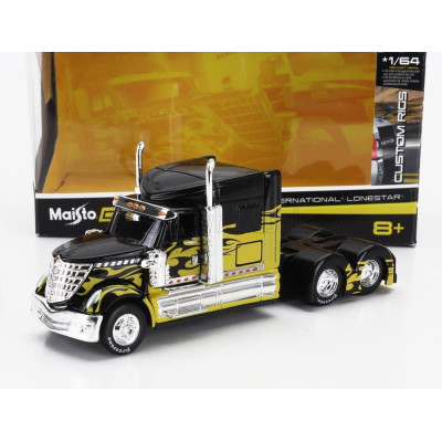 MAISTO INTERNATIONAL LONESTAR TRACTOR TRUCK 3-ASSI 2010 - BLACK YELLOW 1/64
