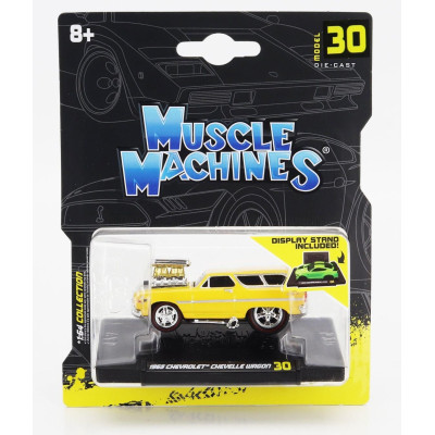 MAISTO CHEVROLET CHEVELLE SW STATION WAGON CUSTOM 1965 - YELLOW 1/64