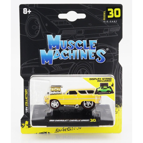 MAISTO CHEVROLET CHEVELLE SW STATION WAGON CUSTOM 1965 - YELLOW 1/64