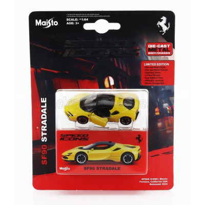 MAISTO FERRARI SF90 STRADALE HYBRID 1000hp 2019 - YELLOW 1/64