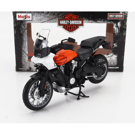 MAISTO HARLEY DAVIDSON PAN AMERICA 1250 2021 - WHITE ORANGE BLACK 1/12