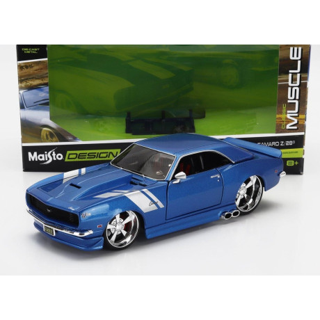 MAISTO CHEVROLET CAMARO Z/28 COUPE CUSTOM 1968 - BLUE 1/24