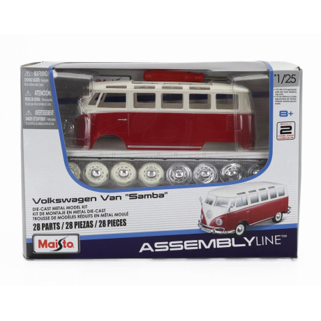 MAISTO VOLKSWAGEN T1 SAMBA MINIBUS 1962 - RED IVORY 1/25