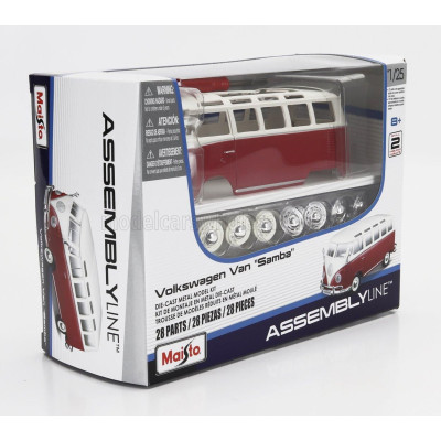 MAISTO VOLKSWAGEN T1 SAMBA MINIBUS 1962 - RED IVORY 1/25